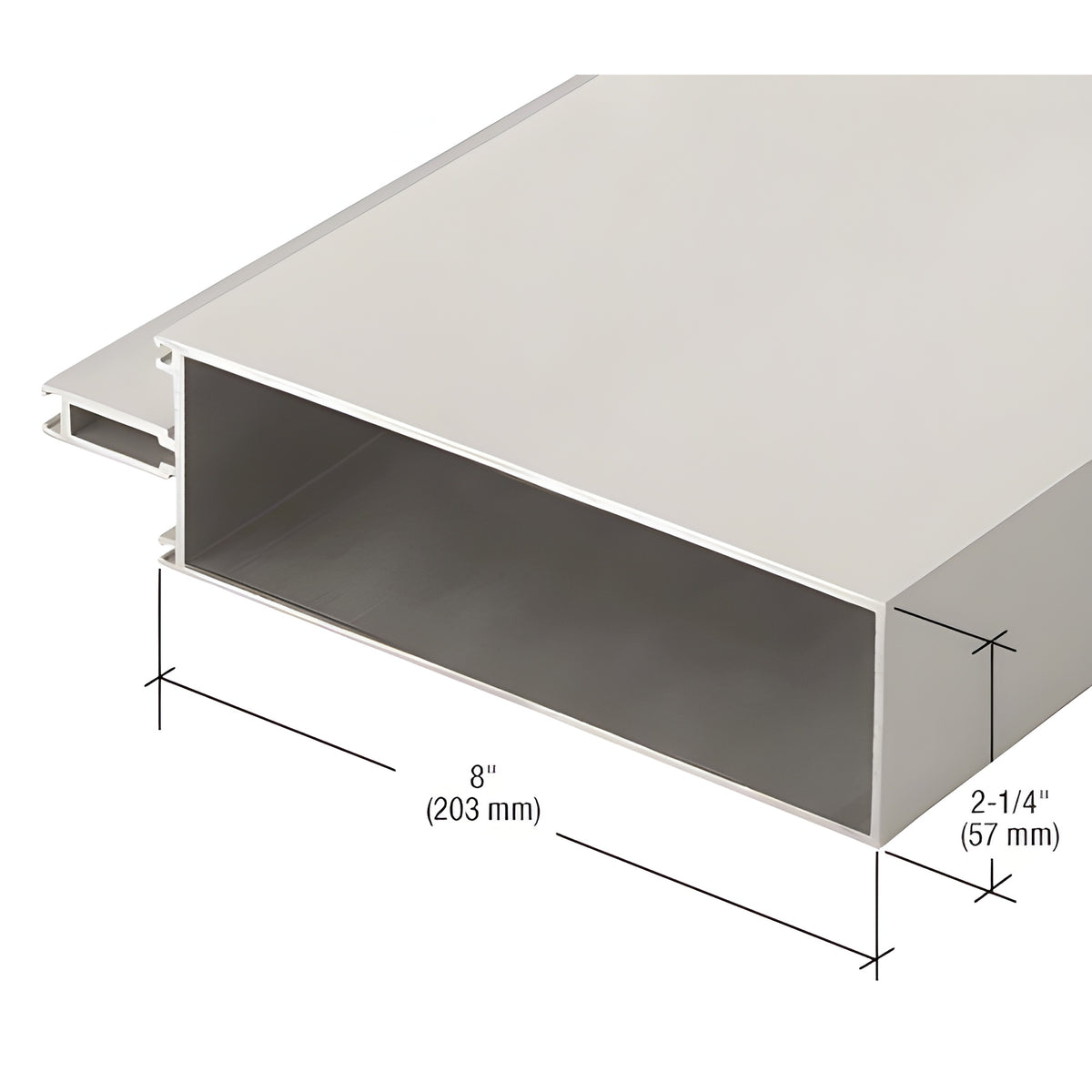 CRL-U.S. Aluminum 8" Captured Glazed Vertical Mullion for 1" Glass, Clear Anodized Class 1 - 24'- 2"