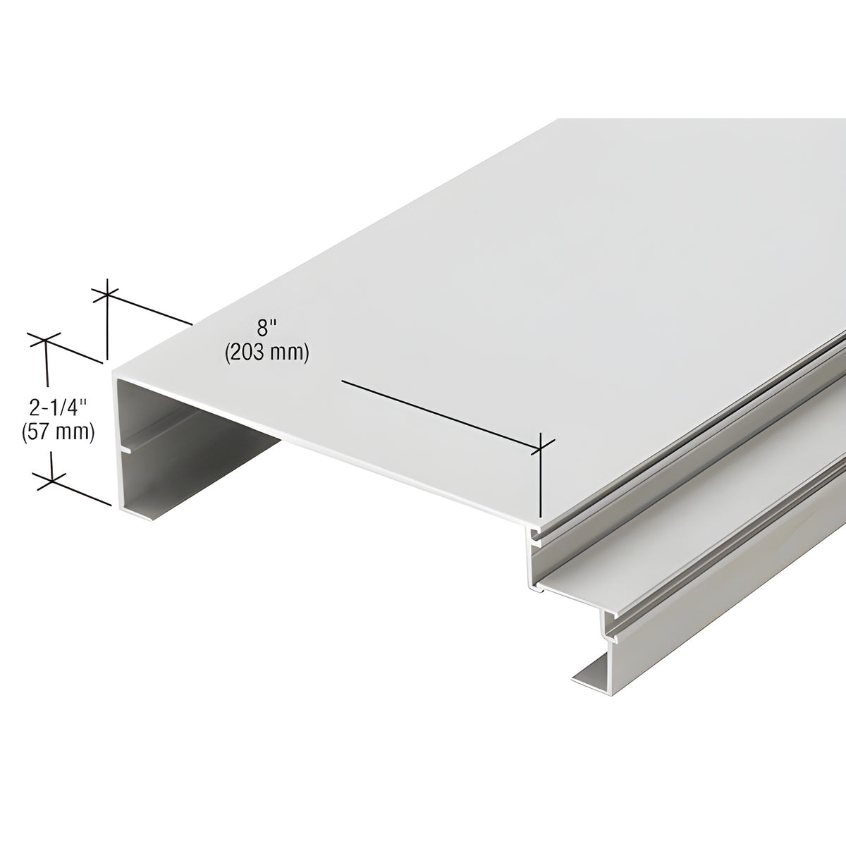 CRL-U.S. Aluminum 8" Sill Mullion for Shear Block Assembly 1" Glass, Clear Anodized Class 1 - 24'-2"