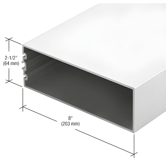 CRL-U.S. Aluminum 8" Structural Silicone Glazed Vertical Mullion, White KYNAR® Paint - 24'-2"