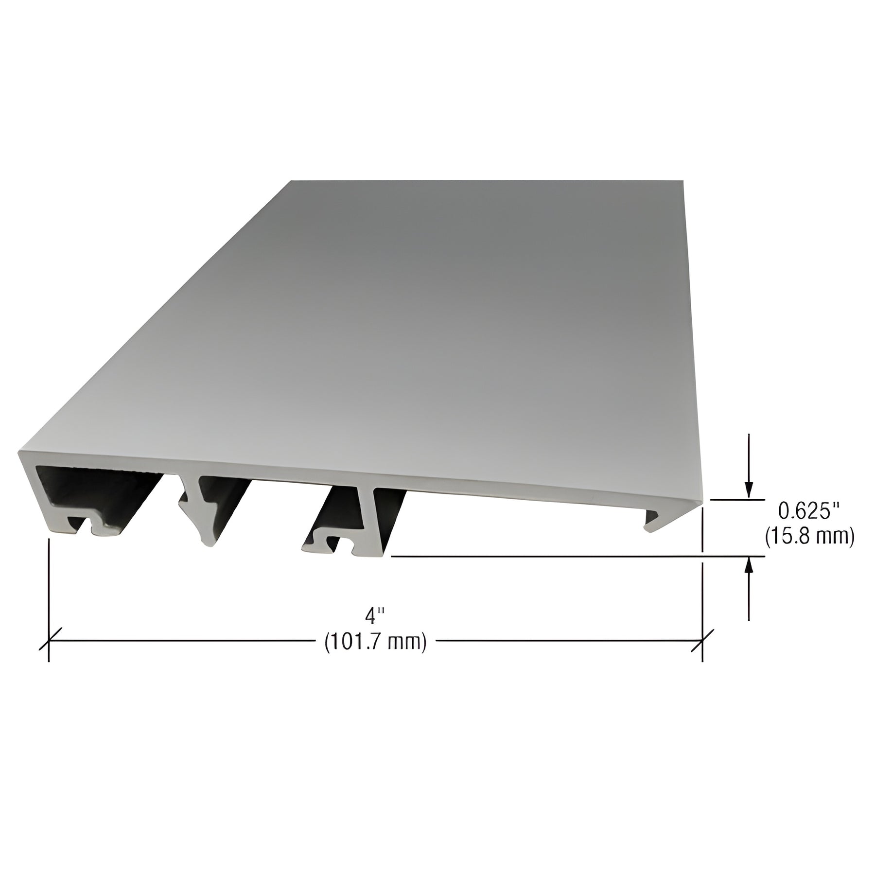 CRL-U.S. Aluminum 90 Degree Corner Exterior Face Cap for 1" Glass, Clear Anodized Class 1 - 24'-2"
