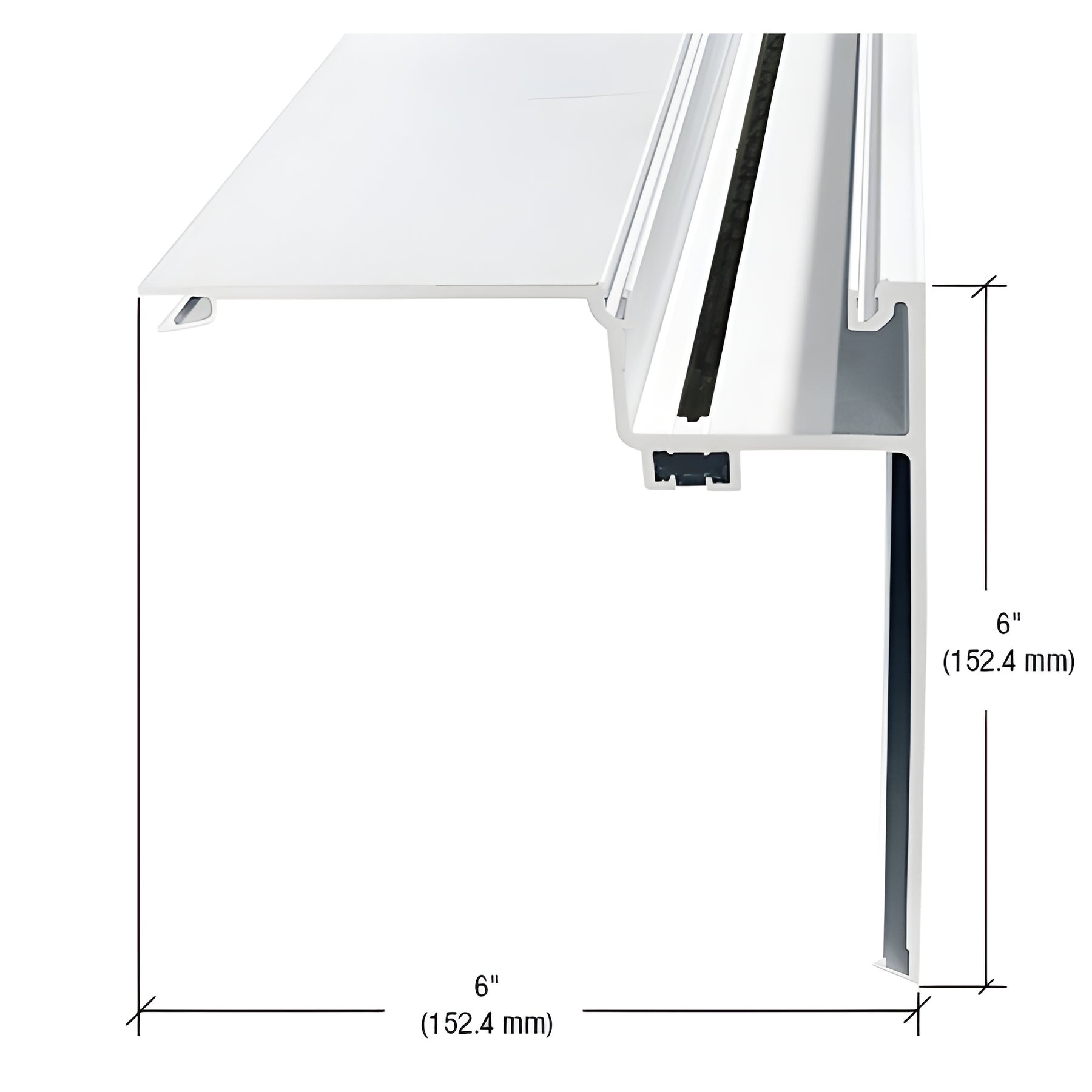 CRL-U.S. Aluminum 90 Degree Corner Half Section, White KYNAR® Paint- 24'-2"