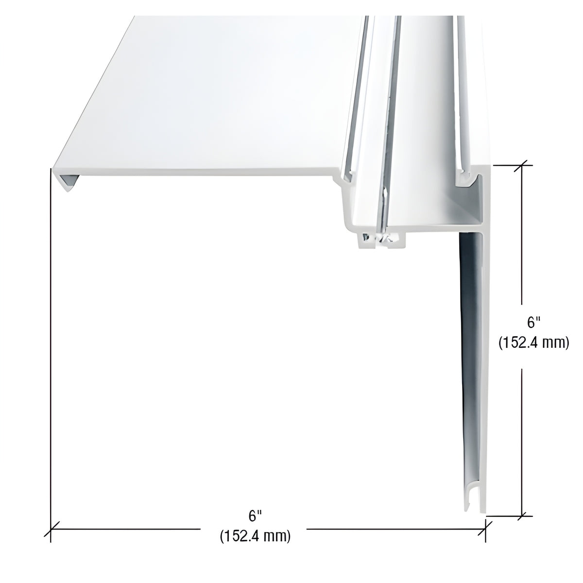 CRL-U.S. Aluminum 90 Degree Corner Half Section, White KYNAR® Paint- 24'-2"