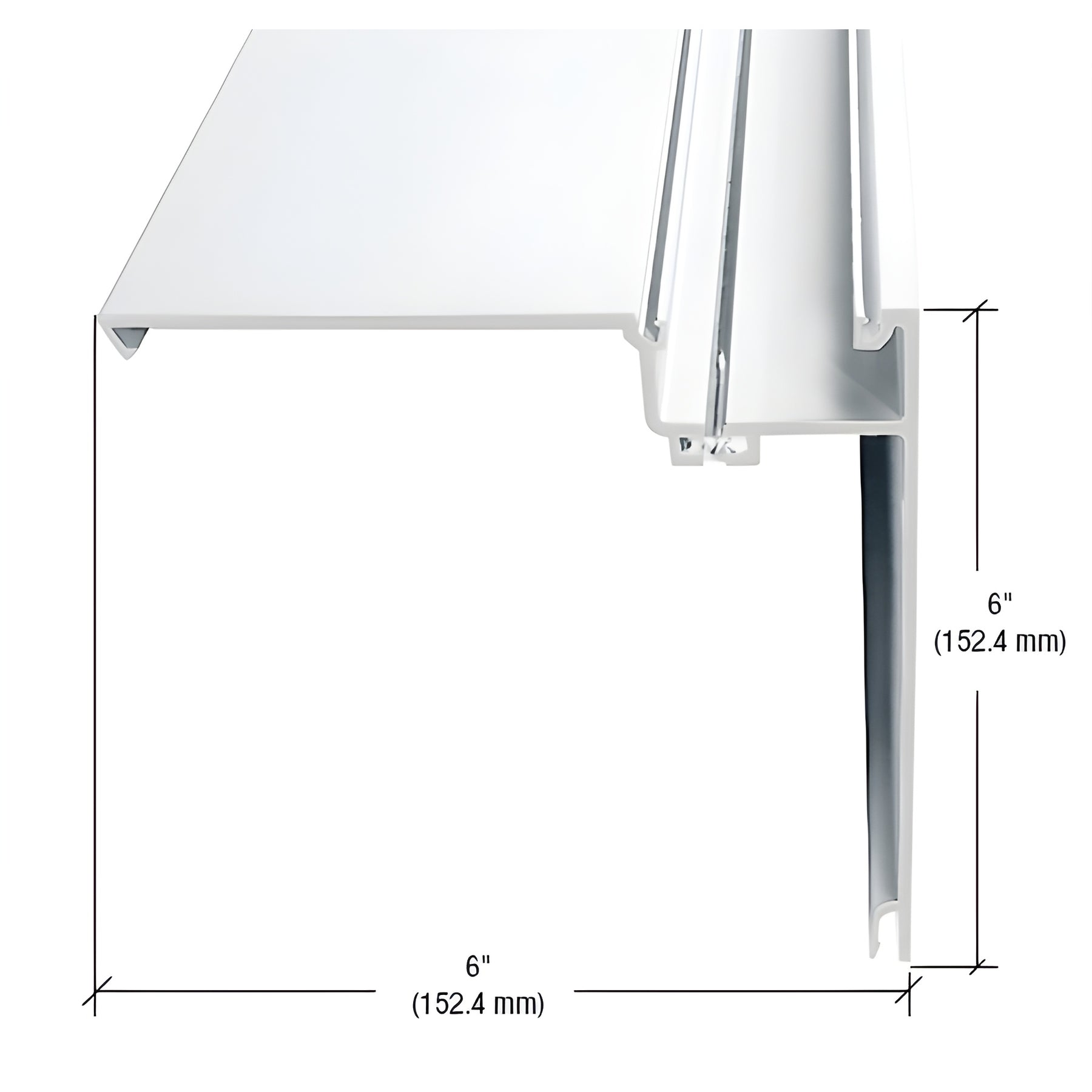 CRL-U.S. Aluminum 90 Degree Corner Half Section, White KYNAR® Paint- 24'-2"