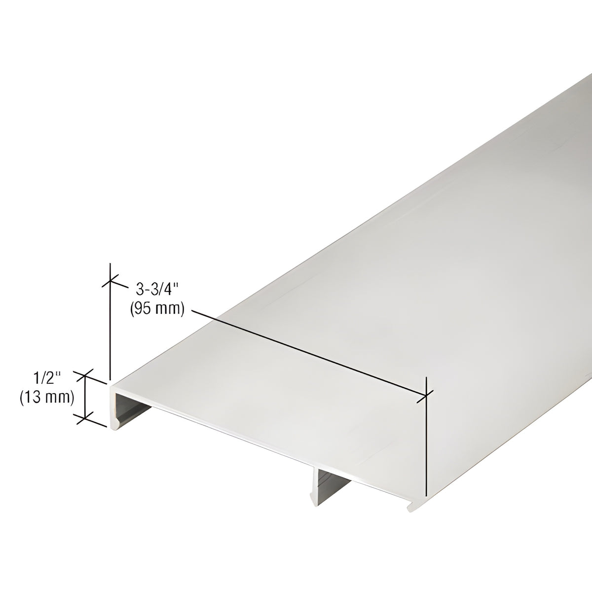 CRL-U.S. Aluminum 90 Degree Face Cap for Outside Corner, Clear Anodized Class 1 - 24'-2"