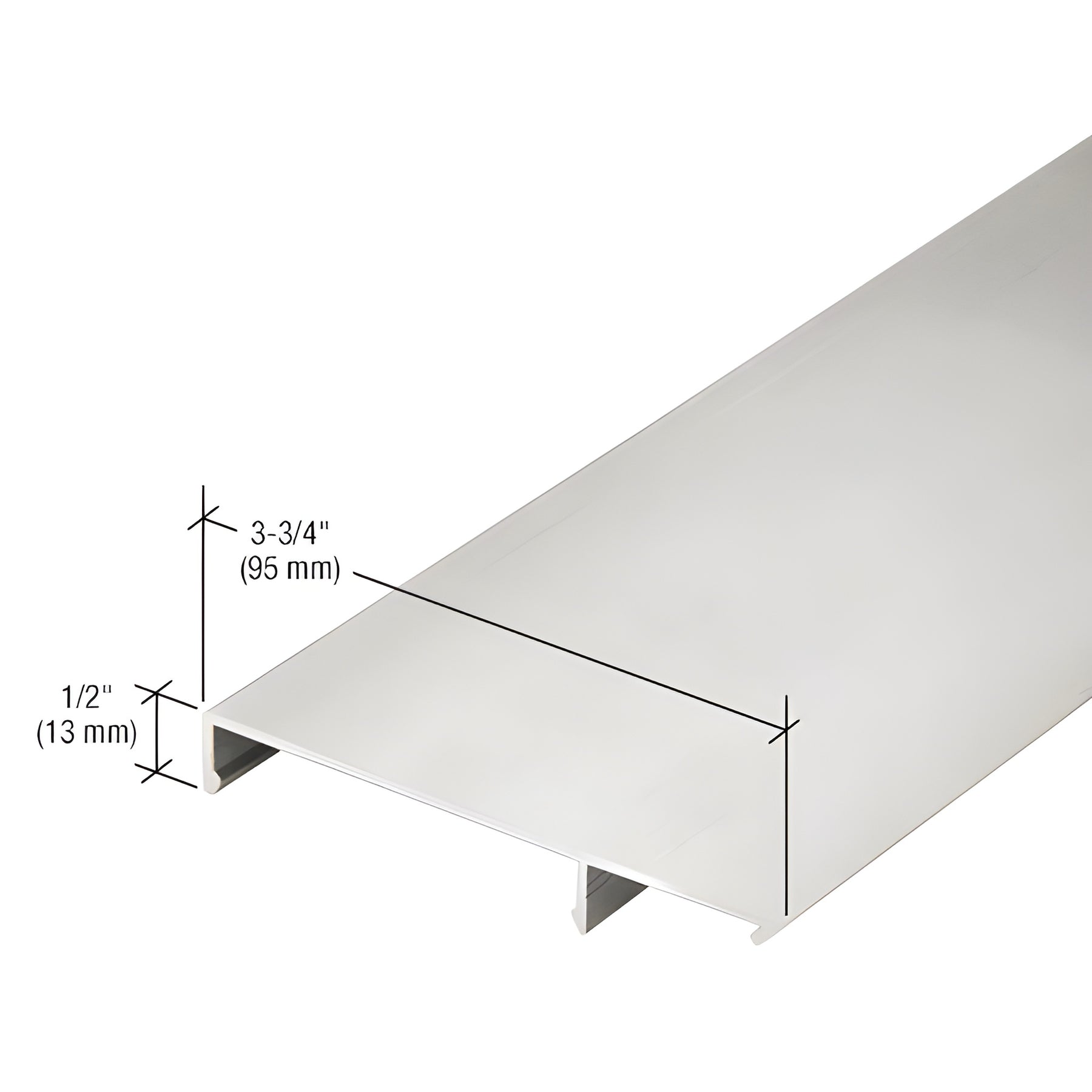 CRL-U.S. Aluminum 90 Degree Face Cap for Outside Corner, Clear Anodized Class 1 - 24'-2"