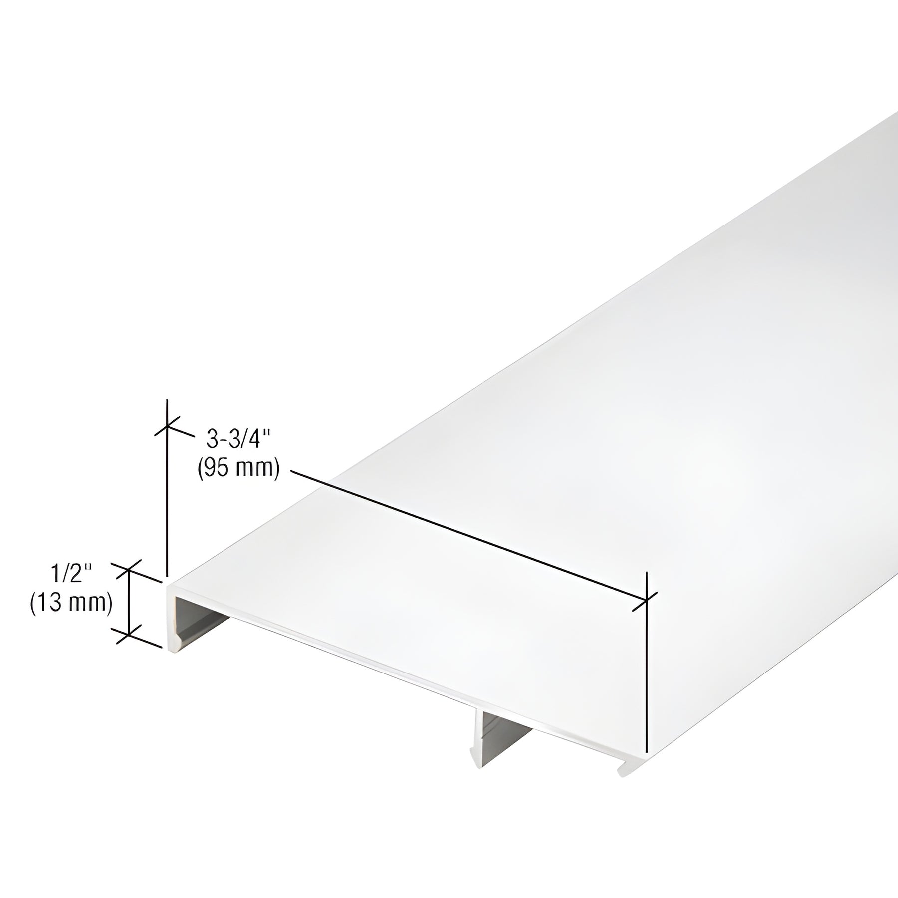 CRL-U.S. Aluminum 90 Degree Face Cap for Outside Corner, White KYNAR® Paint - 24'-2"