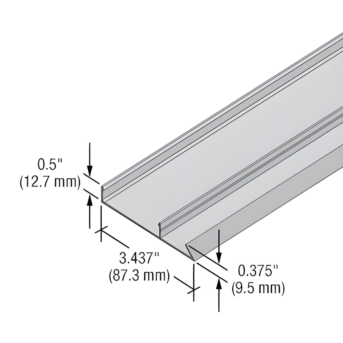 CRL-U.S. Aluminum 90 Degree Face Cap for StormWall XL Captured Mullions, Clear Anodized Class 1