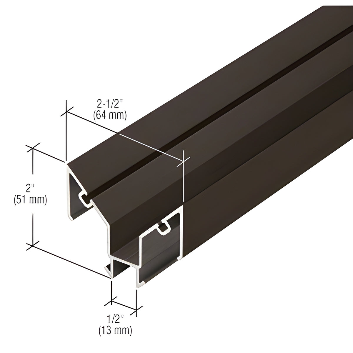 CRL-U.S. Aluminum 90 Degree Structural Silicone Inside Corner Adaptor, Bronze Black Anodized - 24'-2"