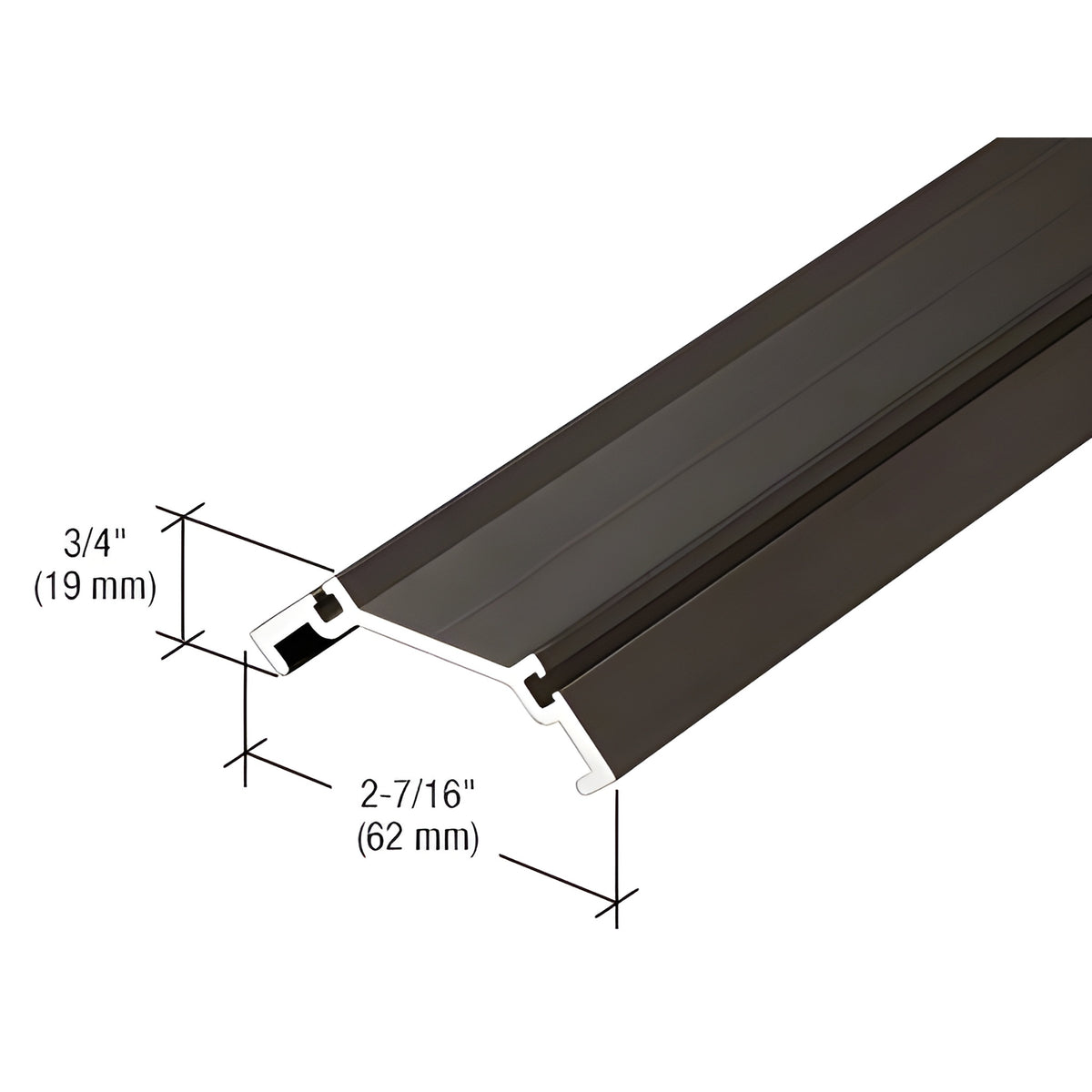 CRL-U.S. Aluminum 90 Degree Structural Silicone Outside Corner Adaptor, Dark Bronze/Black Anodized Class 1 - 24'-2"