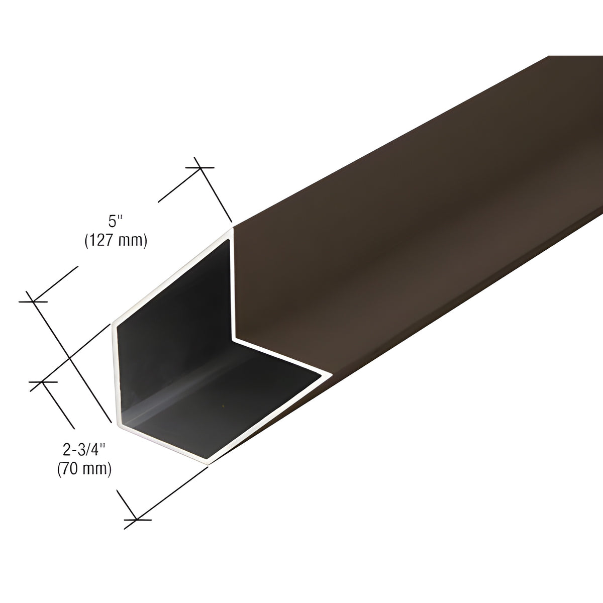 CRL-U.S. Aluminum 90º Inside/Outside Structural Silicone Mullion - 24'-2", Dark Bronze/Black Anodized Class 1