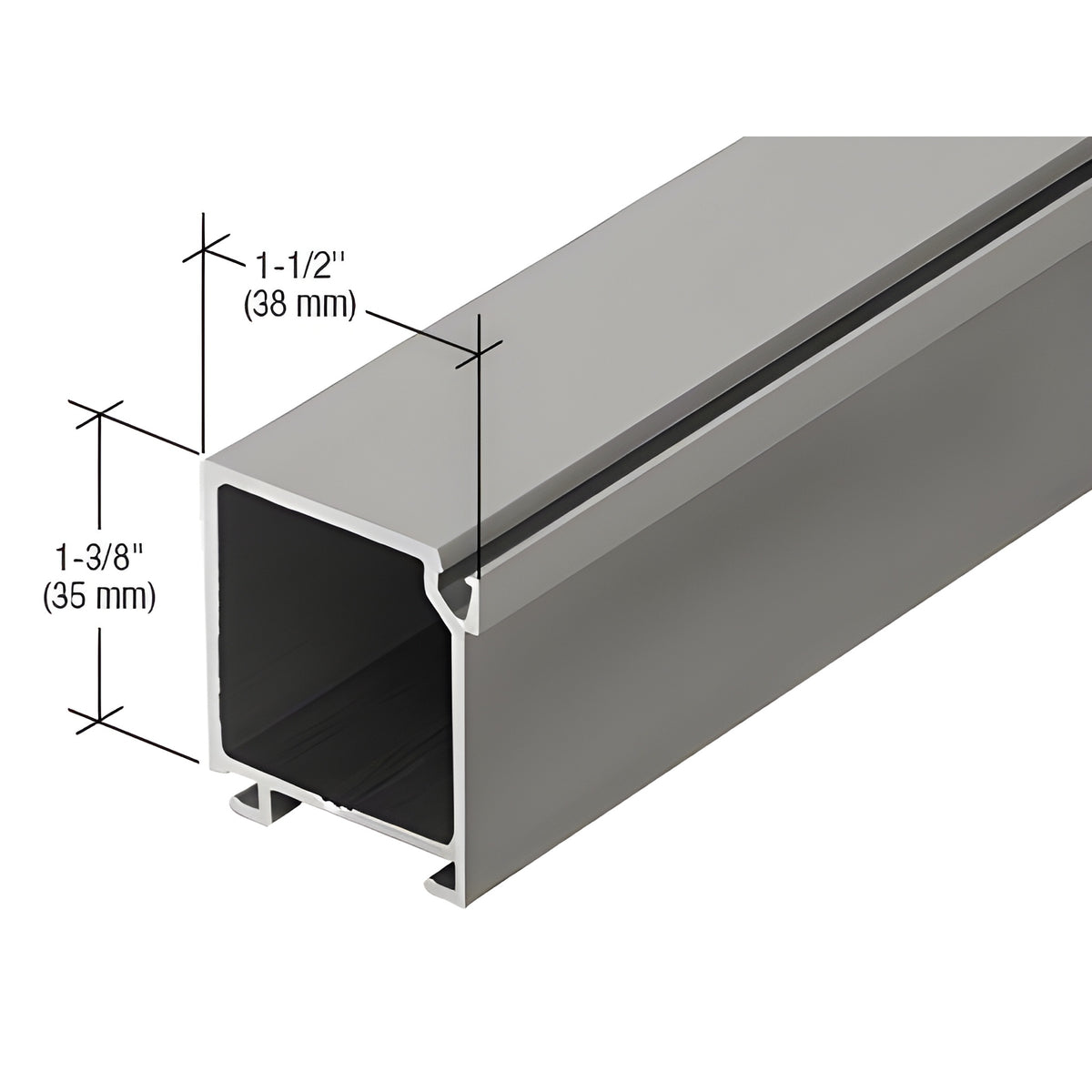 CRL-U.S. Aluminum Anodized 1-5/16" Glass Stop, Clear Anodized Class 1 - 24'-2"