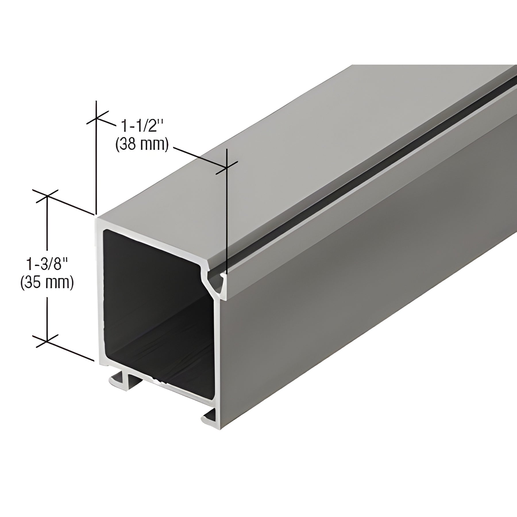 CRL-U.S. Aluminum Anodized 1-5/16" Glass Stop, Clear Anodized Class 1 - 24'-2"