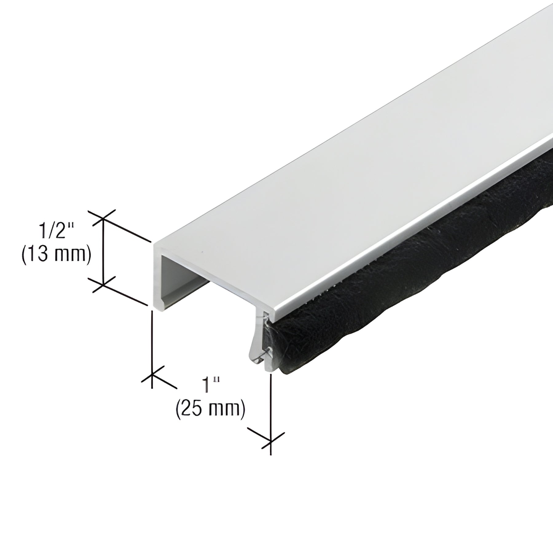 CRL-U.S. Aluminum Applied Door Stop - 21'-2", Clear Anodized Class 1