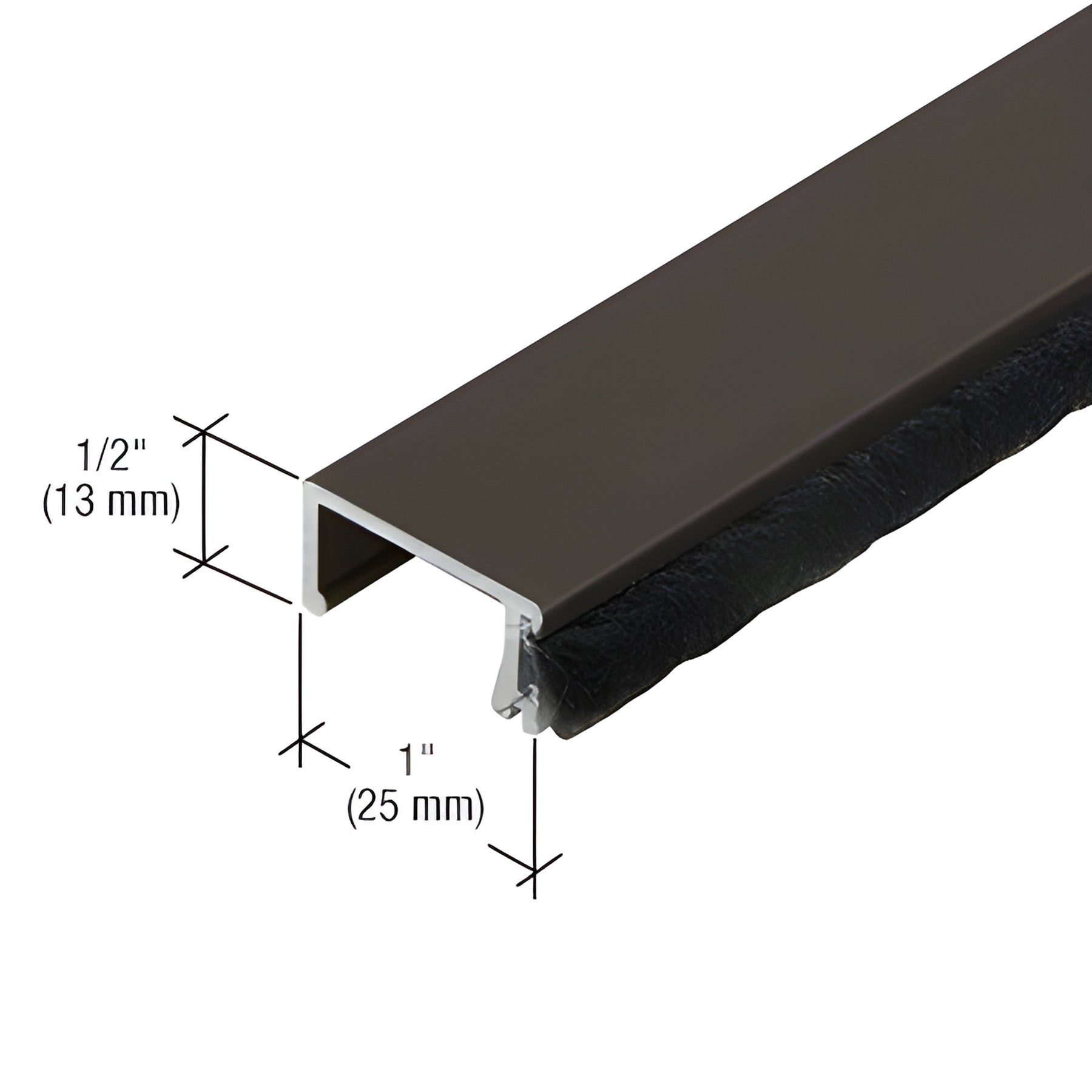 CRL-U.S. Aluminum Applied Door Stop - 21'-2", Dark Bronze/Black Anodized Class 1