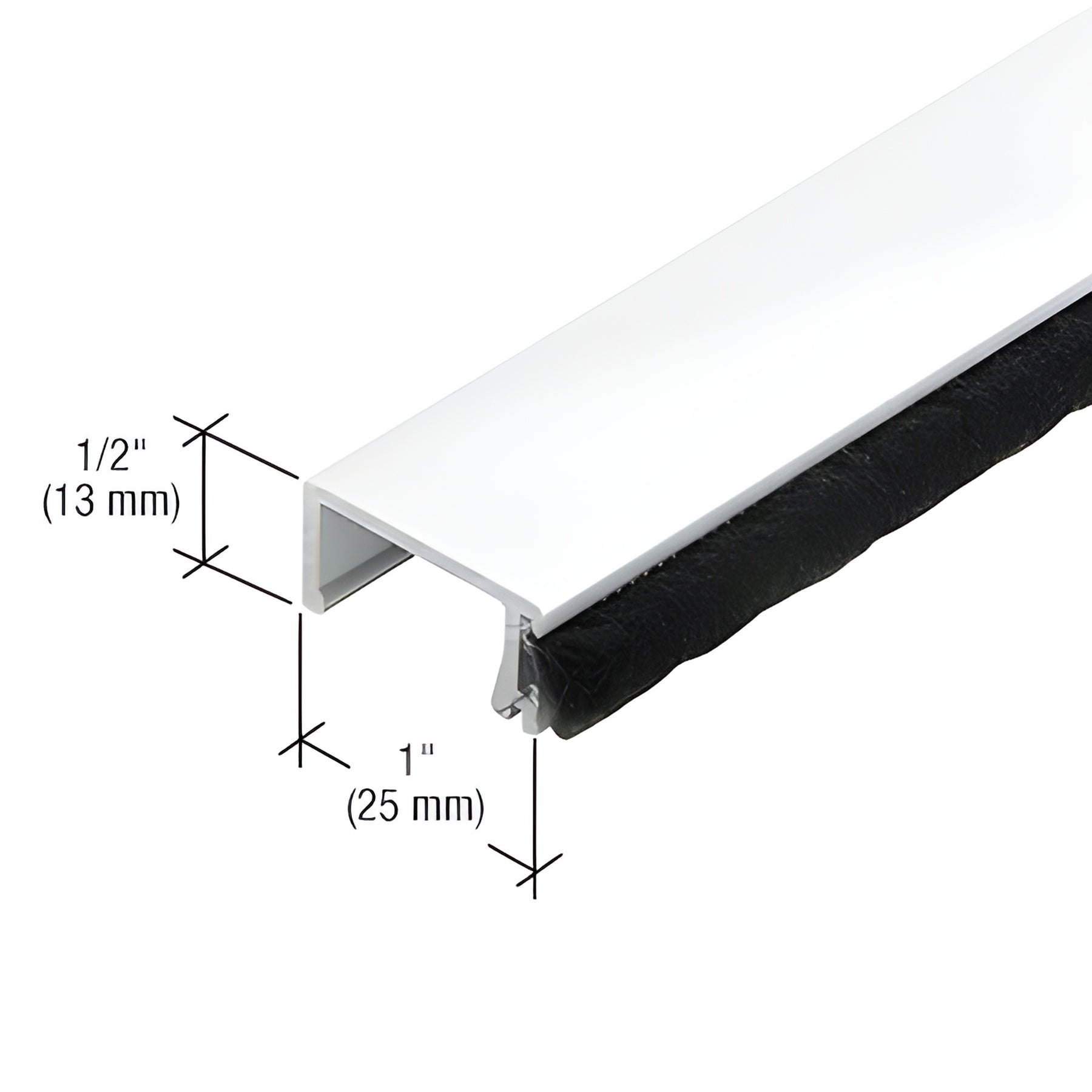 CRL-U.S. Aluminum Applied Door Stop, White KYNAR® Paint, 21'-2"