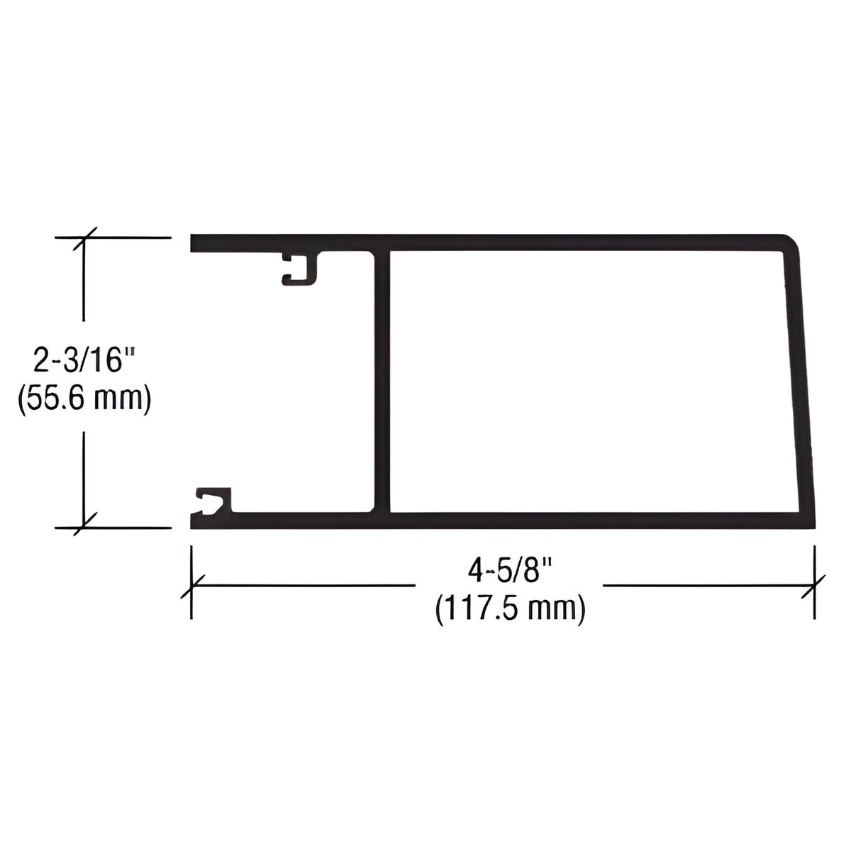 CRL-U.S. Aluminum Beveled Stile, for 1-5/16" Glass - 21'-2", Clear Anodized Class 1