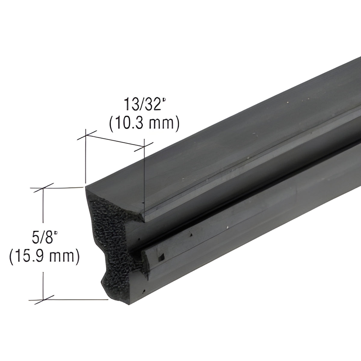 CRL-U.S. Aluminum Black 1/2" EPDM Sponge Curtainwall Exterior Gasket - 250'
