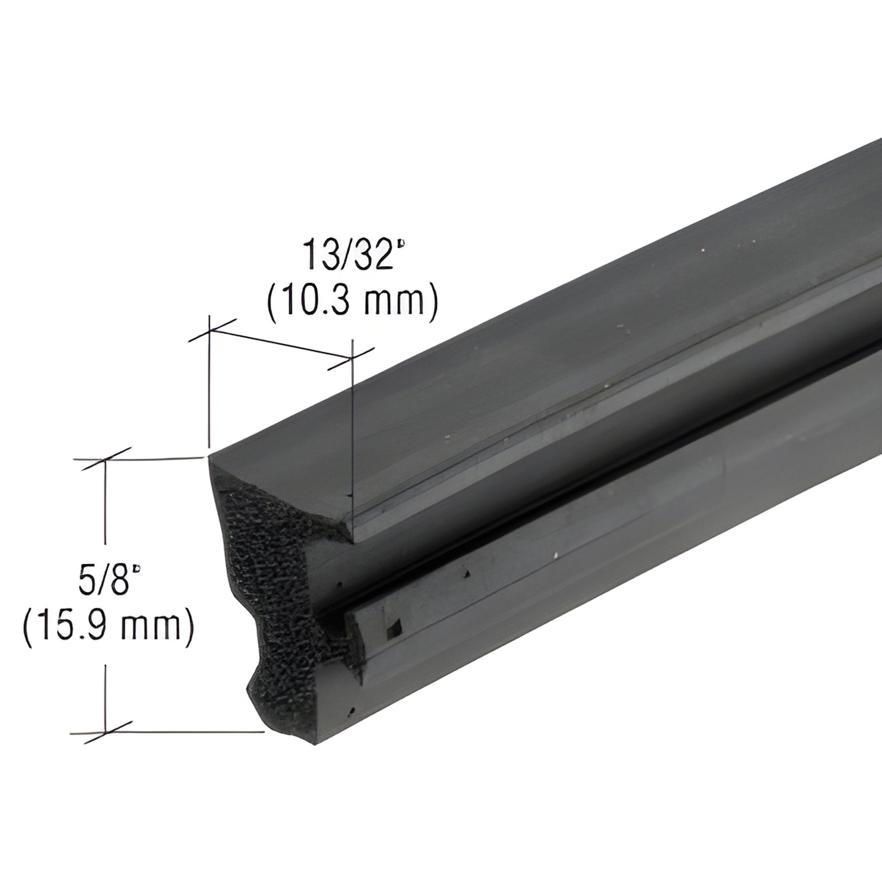 CRL-U.S. Aluminum Black 1/2" EPDM Sponge Curtainwall Exterior Gasket - 250'