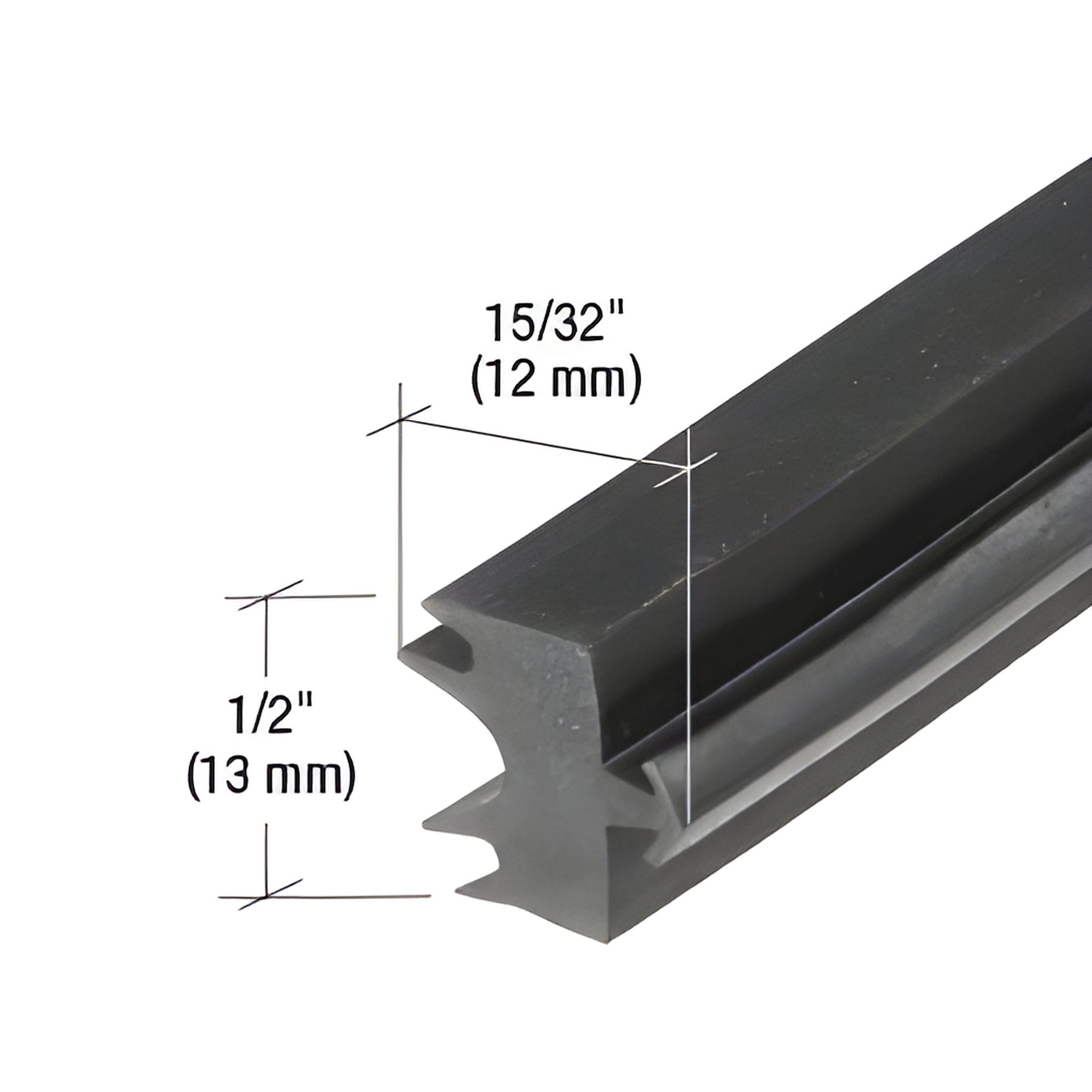 CRL-U.S. Aluminum Black 15/32" EPDM Curtainwall Exterior Gasket - 250'