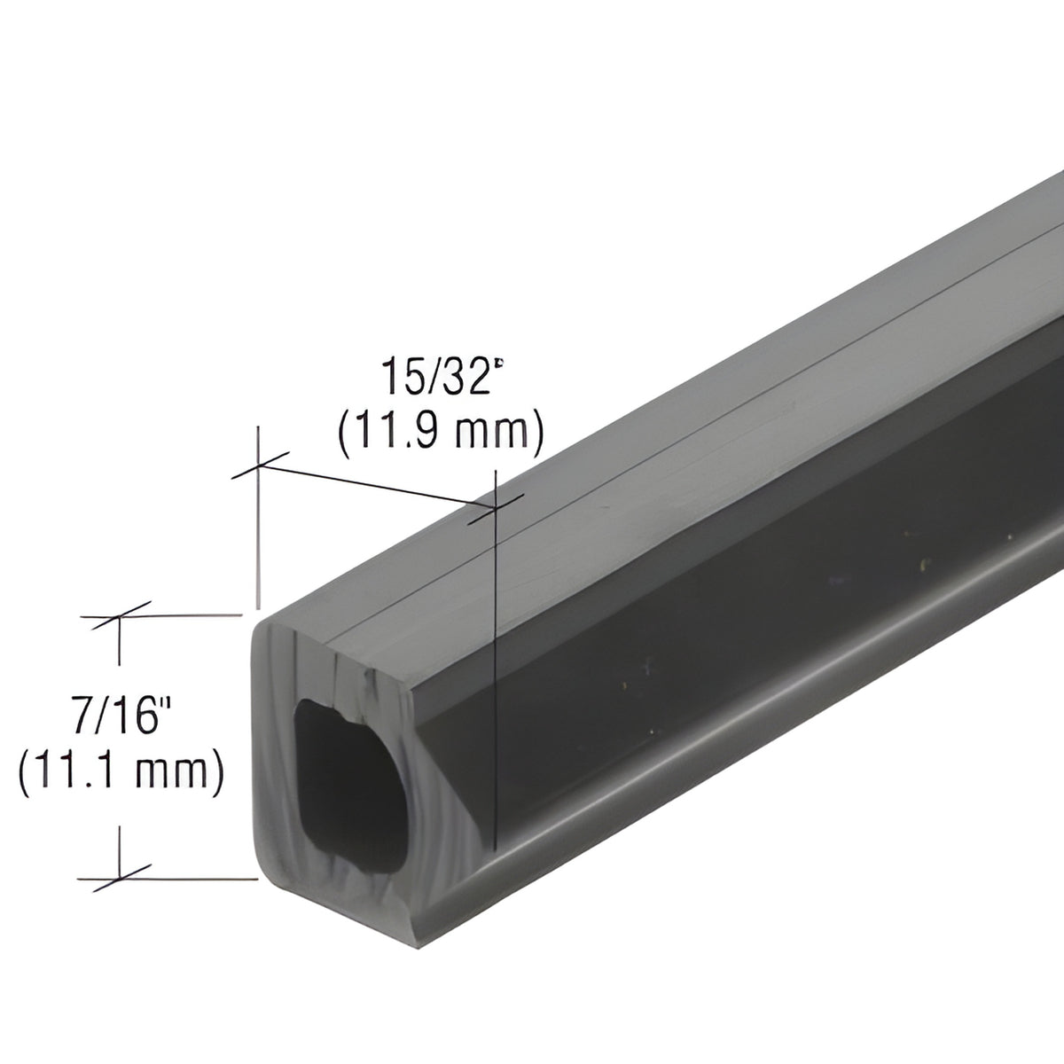 CRL-U.S. Aluminum Black 15/32" EPDM Spacer Gasket - 250'