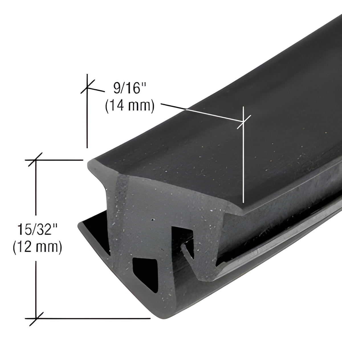 CRL-U.S. Aluminum Black 9/16" EPDM Storefront Gasket - 250'