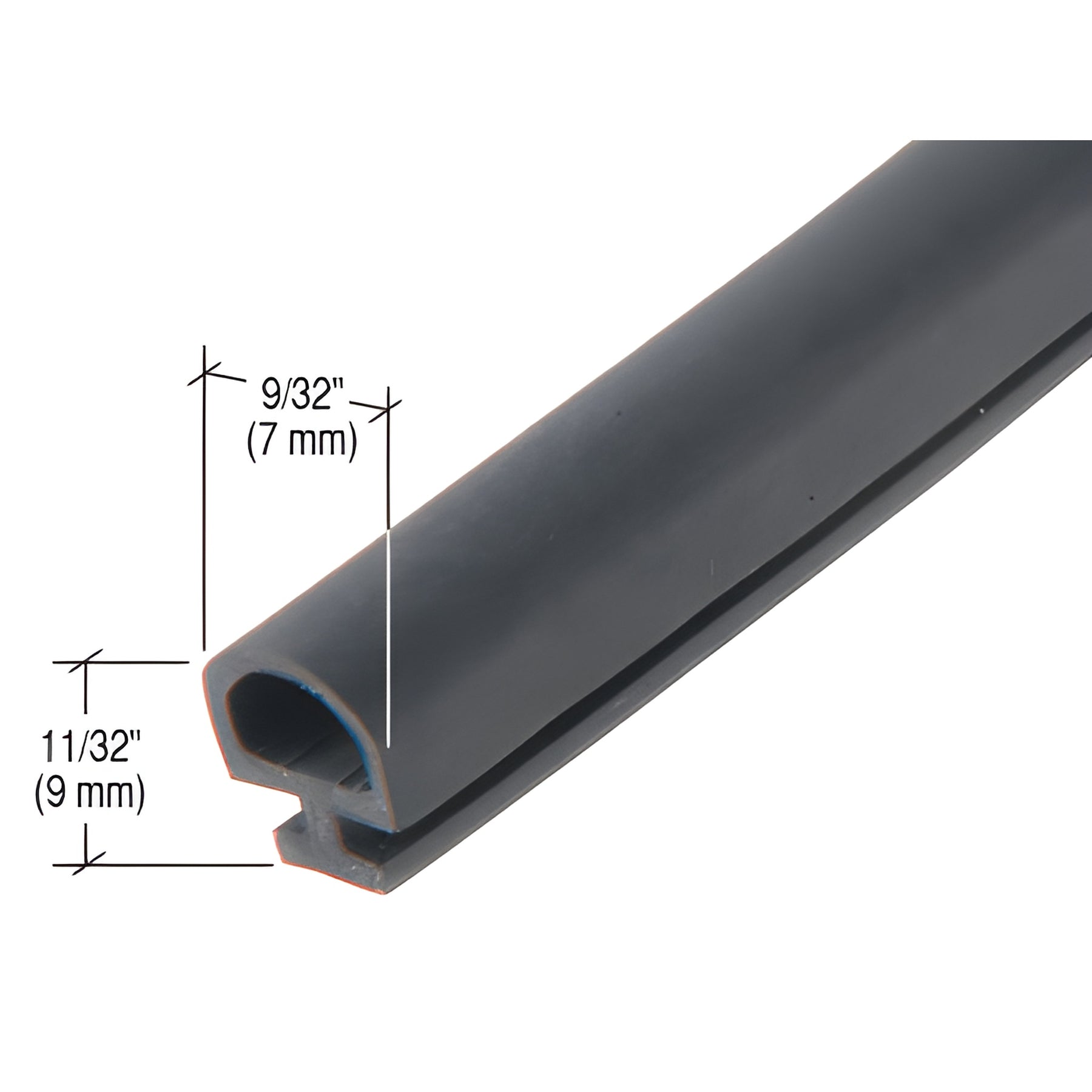 CRL-U.S. Aluminum Black 9/32" EPDM Pull-In Door Glaze Gasket - 500'/Roll