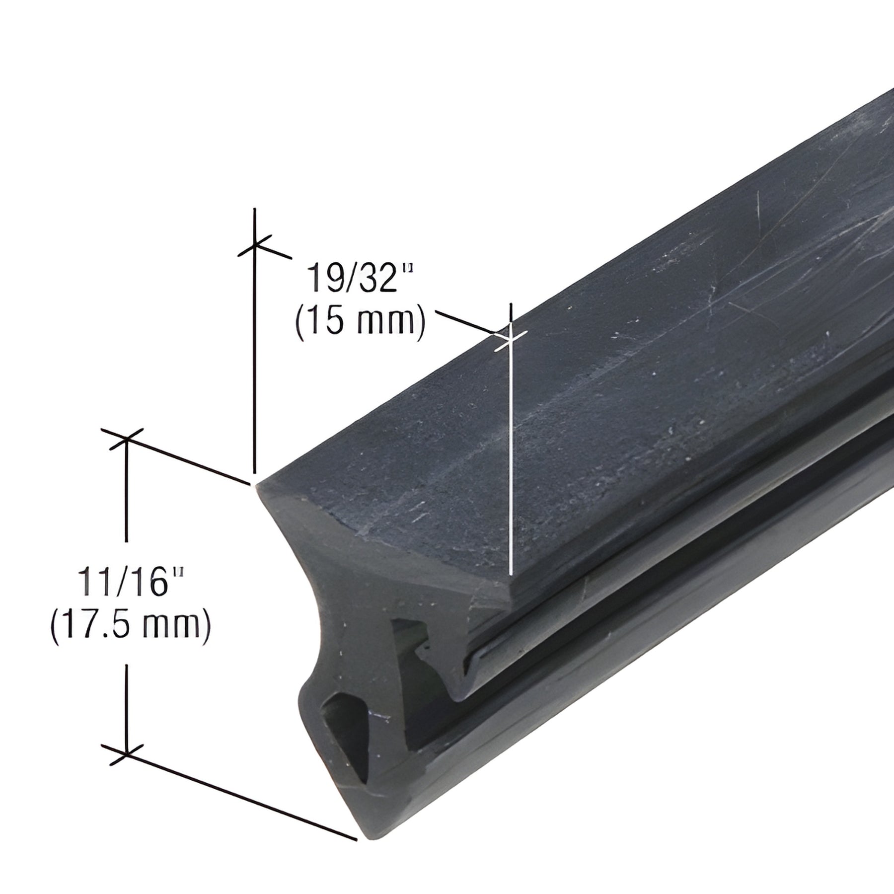 CRL-U.S. Aluminum Black EPDM Wedge Gasket - 250'