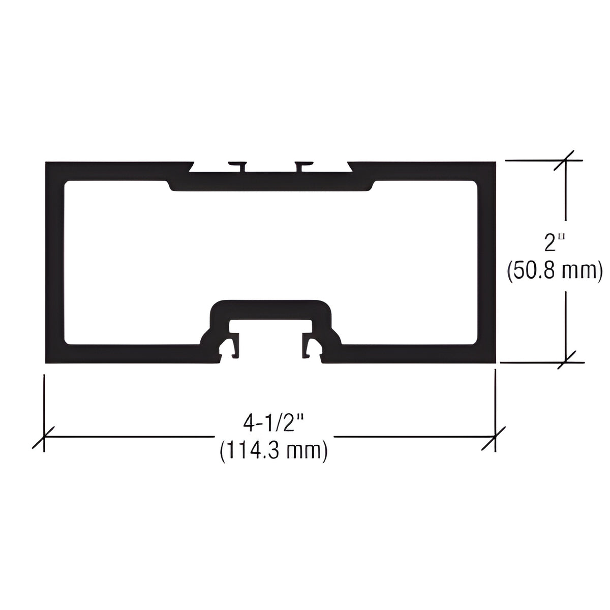 CRL-U.S. Aluminum Bronze Anodized Durafront Door Header, 2" x 4-1/2" - 21'-4"