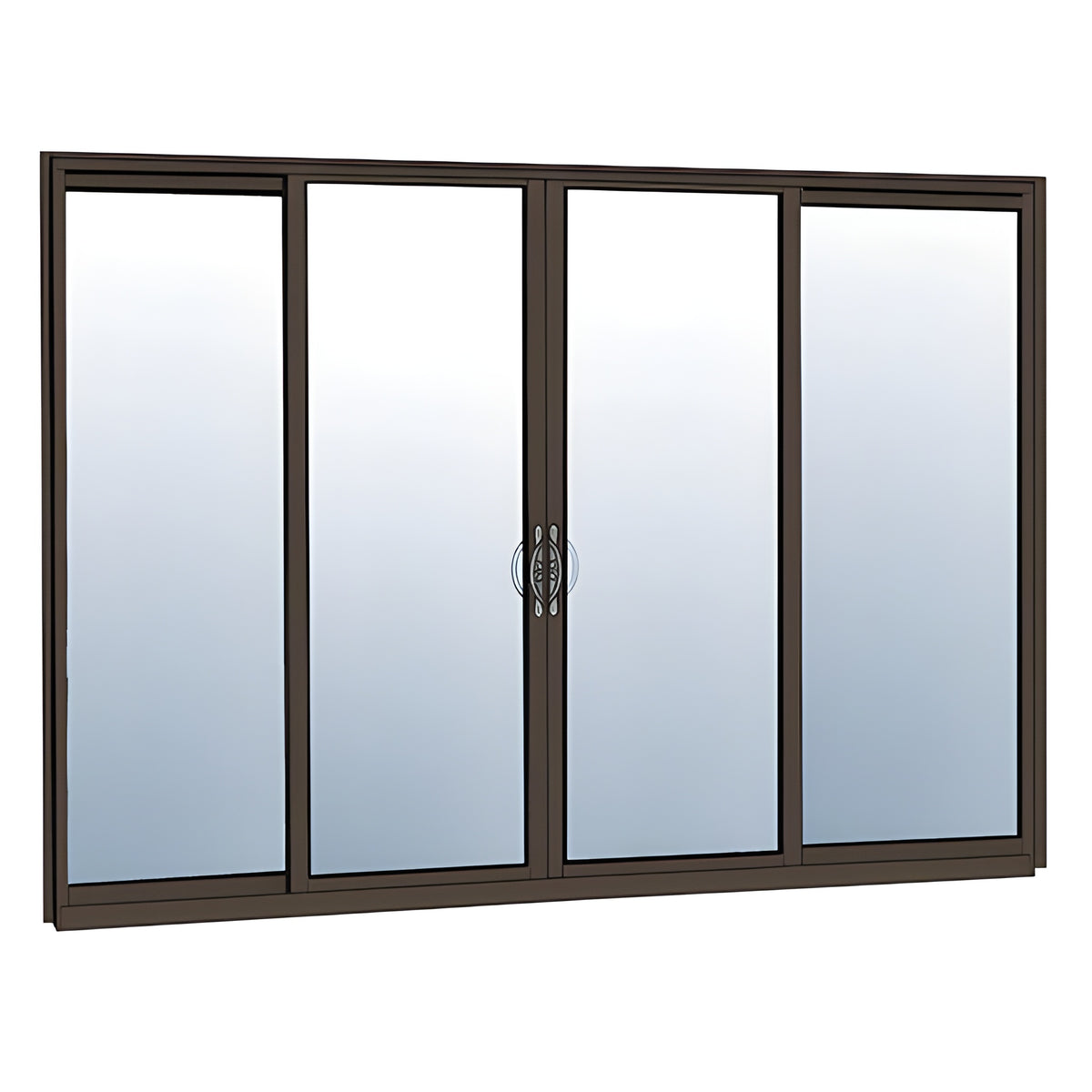 CRL-U.S. Aluminum Bronze Anodized OXXO Sliding Door Thermally Broken Block Frame Unglazed with Screen