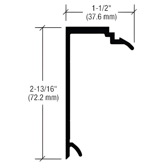 CRL-U.S. Aluminum Bronze Black Anodized 2-7/8" Structural Silicone Glazed Split Mullion Male Half, 24'-2"