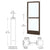CRL-U.S. Aluminum Bronze Black Anodized 250 Series Narrow Stile Active Leaf of Pair 3'0 x 7'0 Offset Hung with Pivots for Surface Mount Closer Complete Panic Door for 1" Glass with Standard Panic and 9-1/2" Bottom Rail