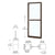 CRL-U.S. Aluminum Bronze Black Anodized 250 Series Narrow Stile Active Leaf of Pair 3'0 x 7'0 Offset Hung with Pivots for Surf Mount Closer Complete Panic Door for 1" Glass with Standard MS Lock and Bottom Rail