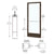 CRL-U.S. Aluminum Bronze Black Anodized 250 Series Narrow Stile Active Leaf of Pair 3'0 x 7'0 Offset Hung with Butt Hinges for Surf Mount Closer Complete Door for 1" Glass with Standard MS Lock, 7-1/2" Standard Bottom Rail