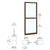 CRL-U.S. Aluminum Bronze Black Anodized 250 Series Narrow Stile Inactive Leaf of Pair 3'0 x 7'0 Offset Hung with Pivots for Surf Mount Closer Complete Panic Door for 1" Glass with Standard MS Lock and Bottom Rail