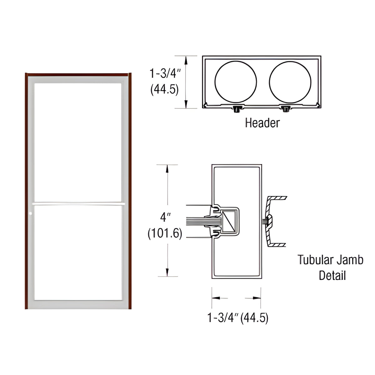 CRL-U.S. Aluminum Bronze Black Anodized 39-1/2" x 85-3/4" 400 Series Up and Over Single Door Frame for Center Hung OHCC