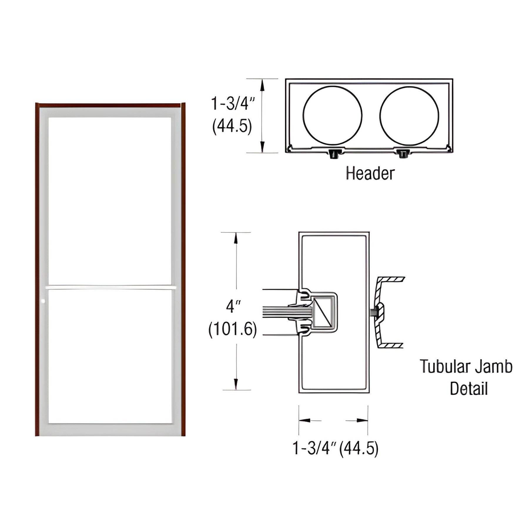 CRL-U.S. Aluminum Bronze Black Anodized 39-1/2" x 85-3/4" 400 Series Up and Over Single Door Frame for Center Hung OHCC