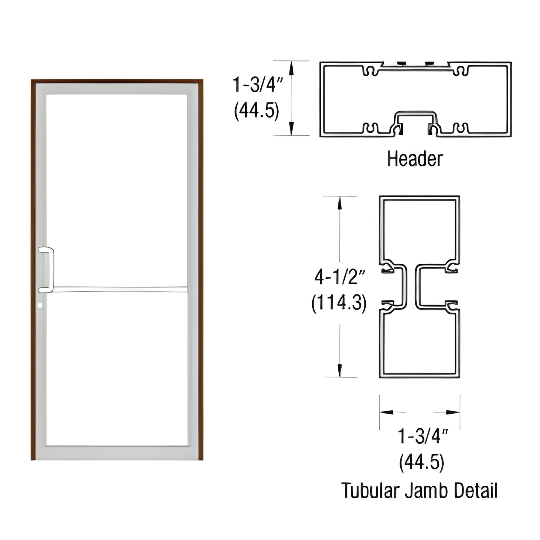 CRL-U.S. Aluminum Bronze Black Anodized 39-1/2" x 85-3/4" Series 450 Tubular Offset Pivot Up and Over Frame Complete (1F)