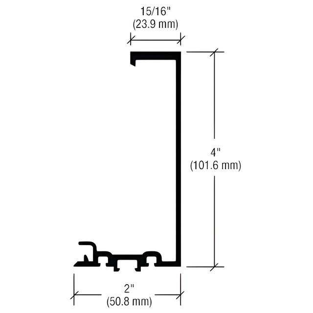 CRL-U.S. Aluminum Bronze Black Anodized 4" Structural Silicone Glazed Split Mullion Female - 24'-2"