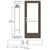 CRL-U.S. Aluminum Bronze Black Anodized 550 Series Wide Stile (RHR) HRSO Single 3'0 x 7'0 Offset Hung with Pivots for Surf Mount Closer Complete ADA Door for 1" Glass with Lock Indicator, Cyl Guard