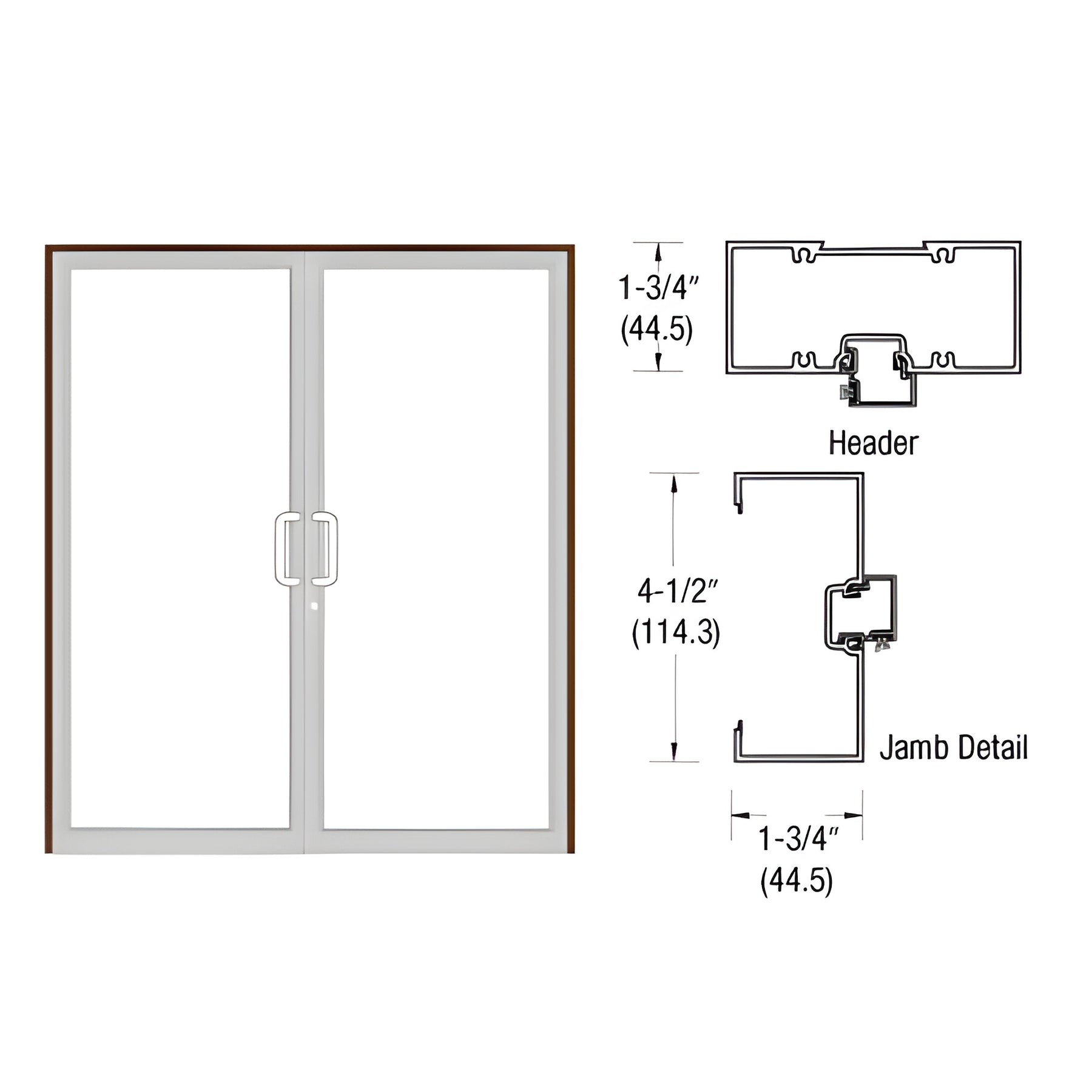 CRL-U.S. Aluminum Bronze Black Anodized 75-1/2" x 85-3/4" Series 450 Open Back Butt Hinge Up and Over Frame Complete (2F)