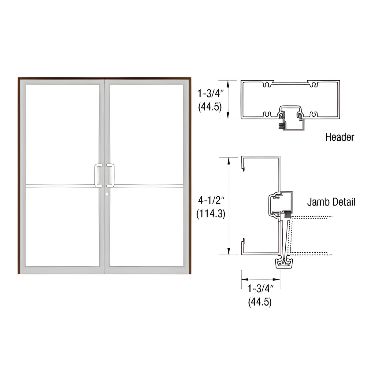 CRL-U.S. Aluminum Bronze Black Anodized Custom Sized Series 450 Open Back Gear Hinge Up and Over Frame Complete (2F)