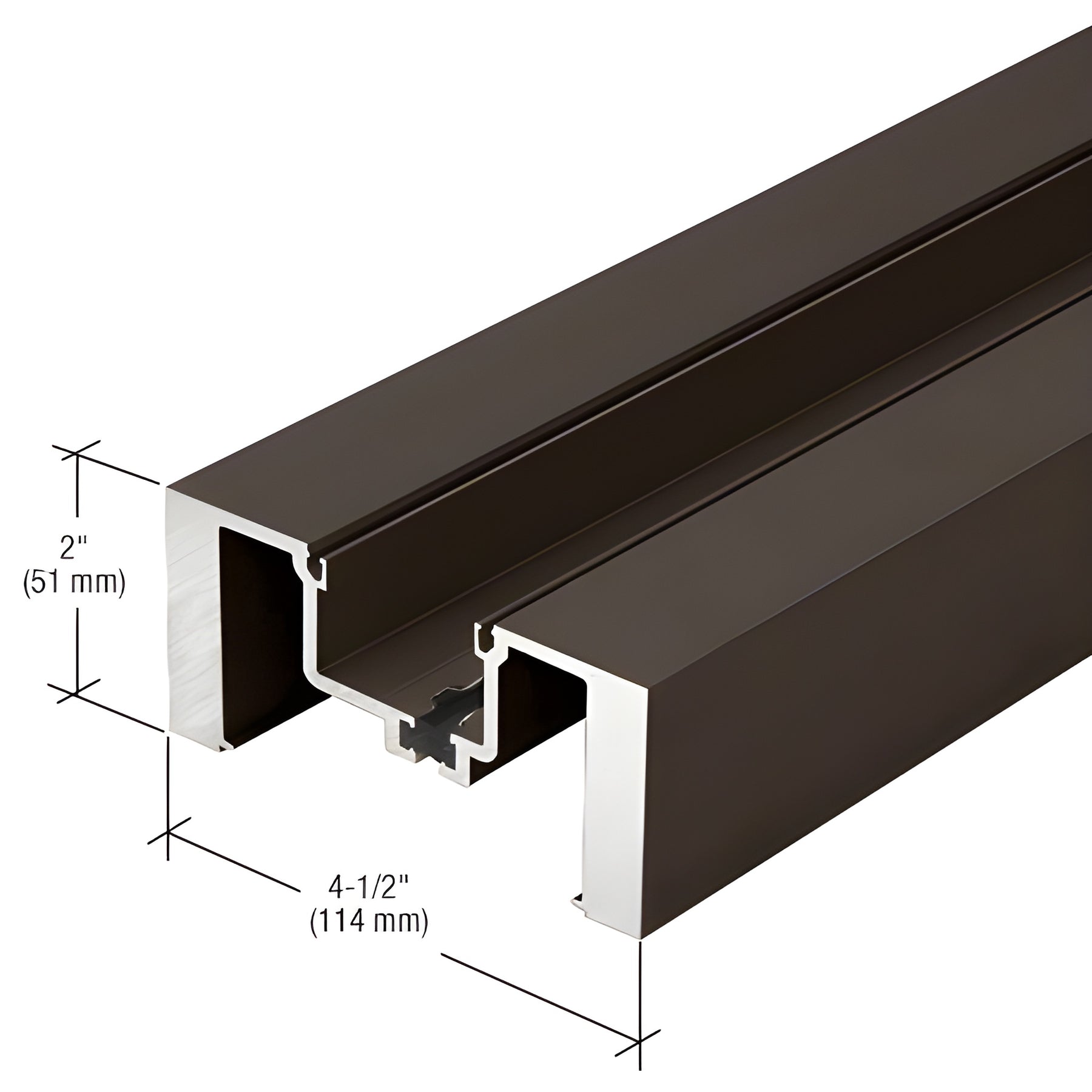 CRL-U.S. Aluminum Bronze Black Anodized Heavy-Duty Vertical Mullion, Thermally Improved - 14'-6"