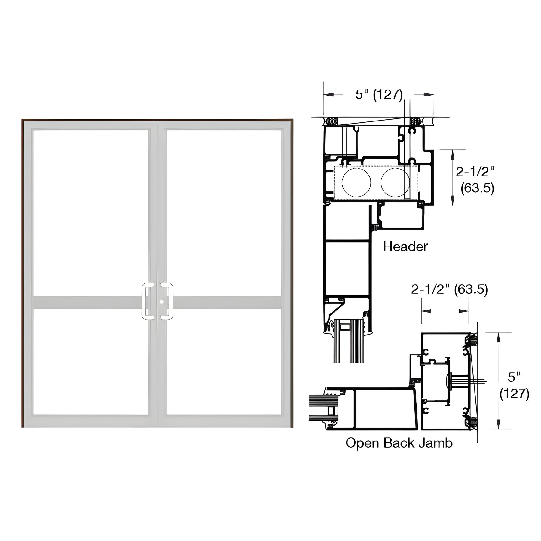 CRL-U.S. Aluminum Bronze Black Anodized IG600 Series Custom Up/Over Door Frames for Geared Hinged, CVR Panic Strike, and Overhead Concealed Closers
