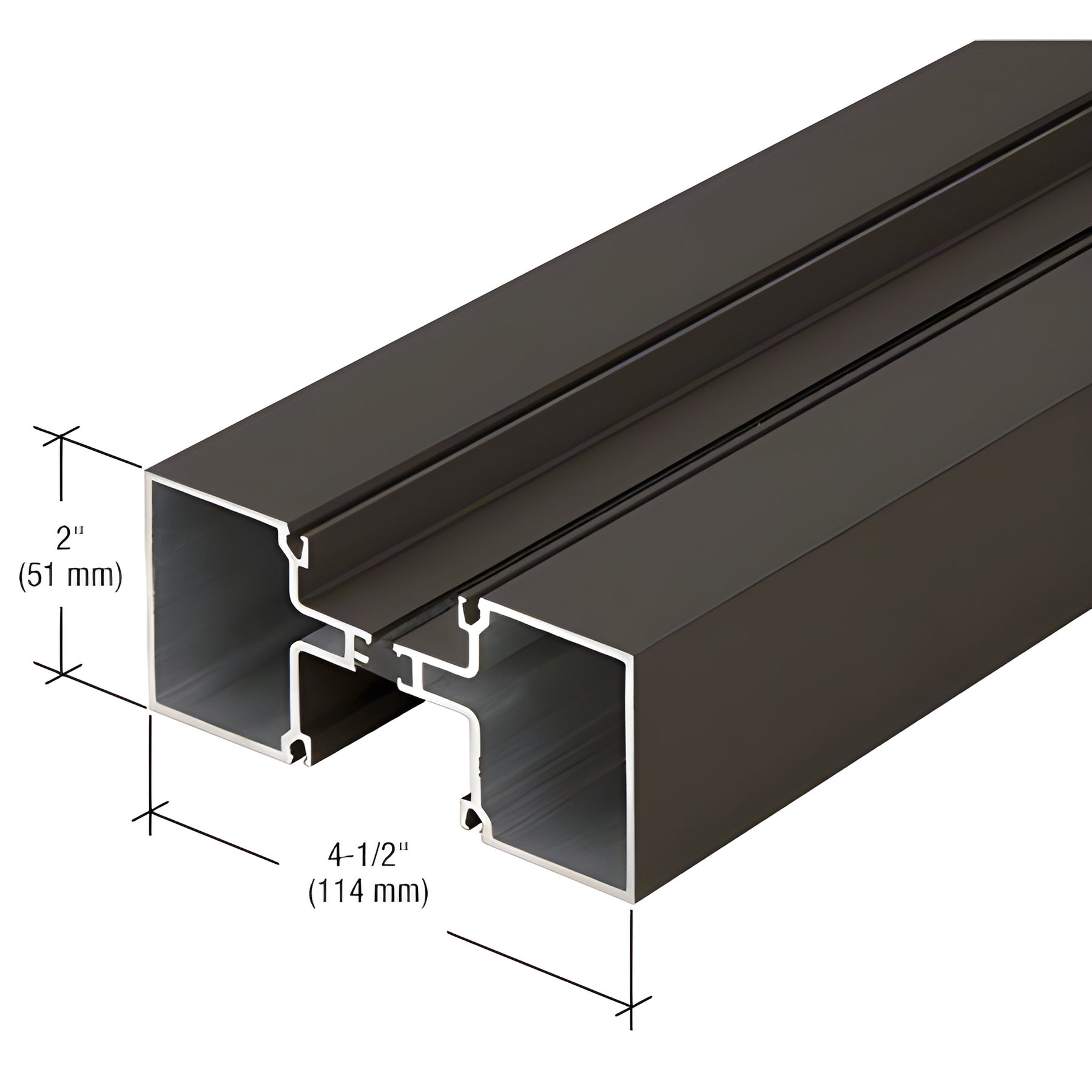 CRL-U.S. Aluminum Bronze Black Anodized Vertical Stacking Mullion, Thermally Improved - 24'-2"