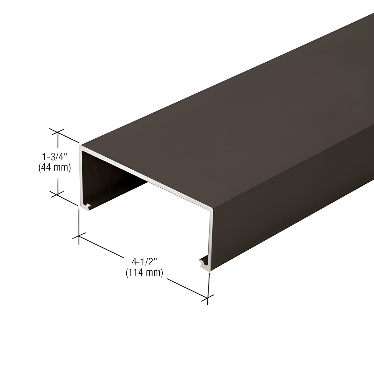 CRL-U.S. Aluminum Center Hung Door Header, Dark Bronze/Black Anodized Class 1 - 21'-4"