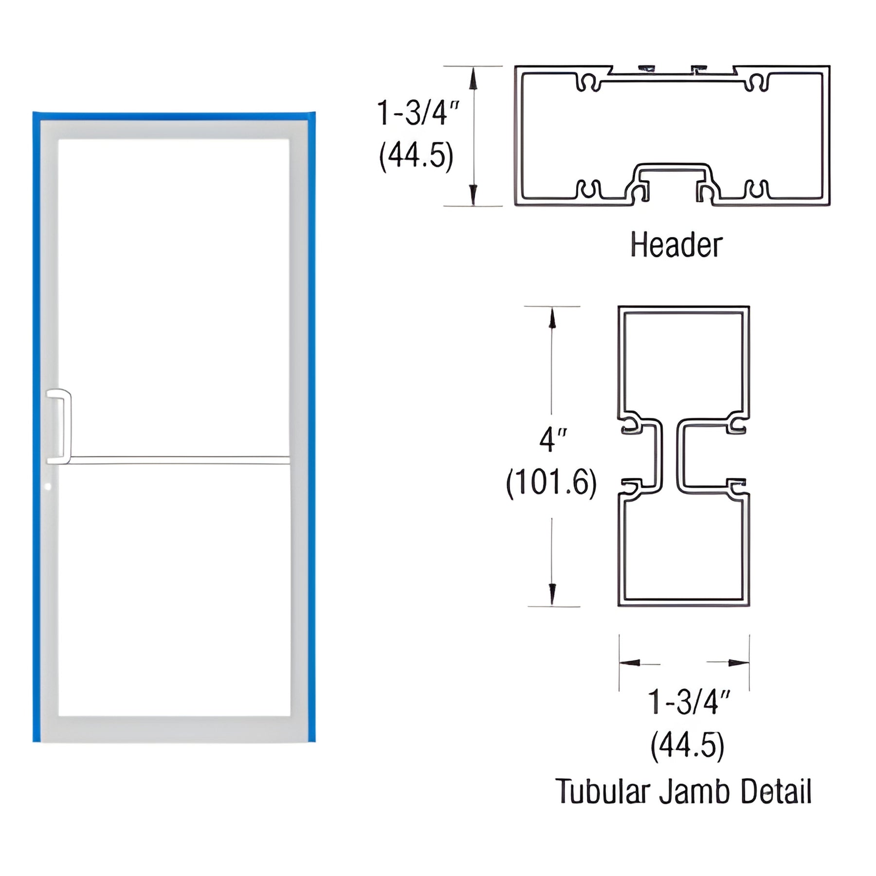 CRL-U.S. Aluminum Class I Bronze Anodized 39-1/2" x 85-3/4" Left Hand Up and Over Single Door Frame