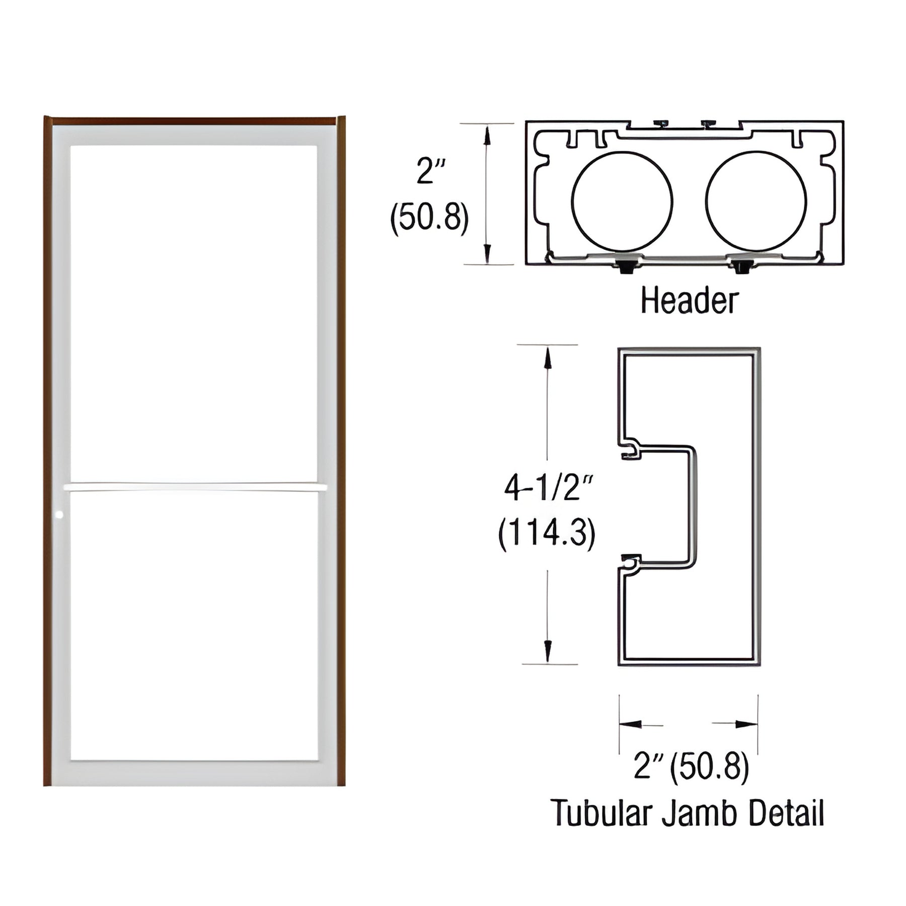 CRL-U.S. Aluminum Class I Bronze Anodized 451 Series Blank Up/Over Single Door Frame