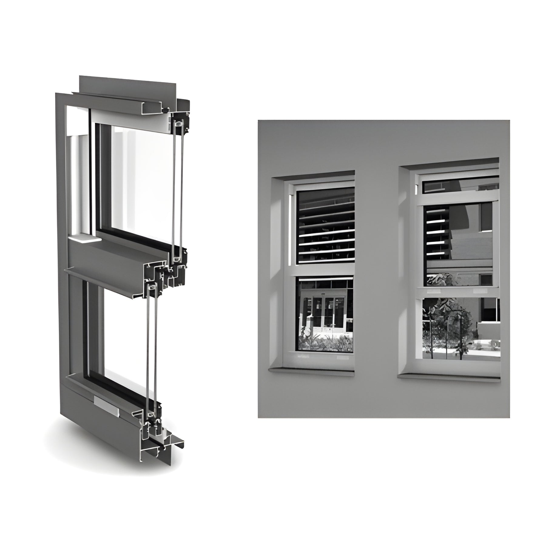 CRL-U.S. Aluminum Class I Bronze Anodized 8000 Series Single Hung Window for 1" Glazing