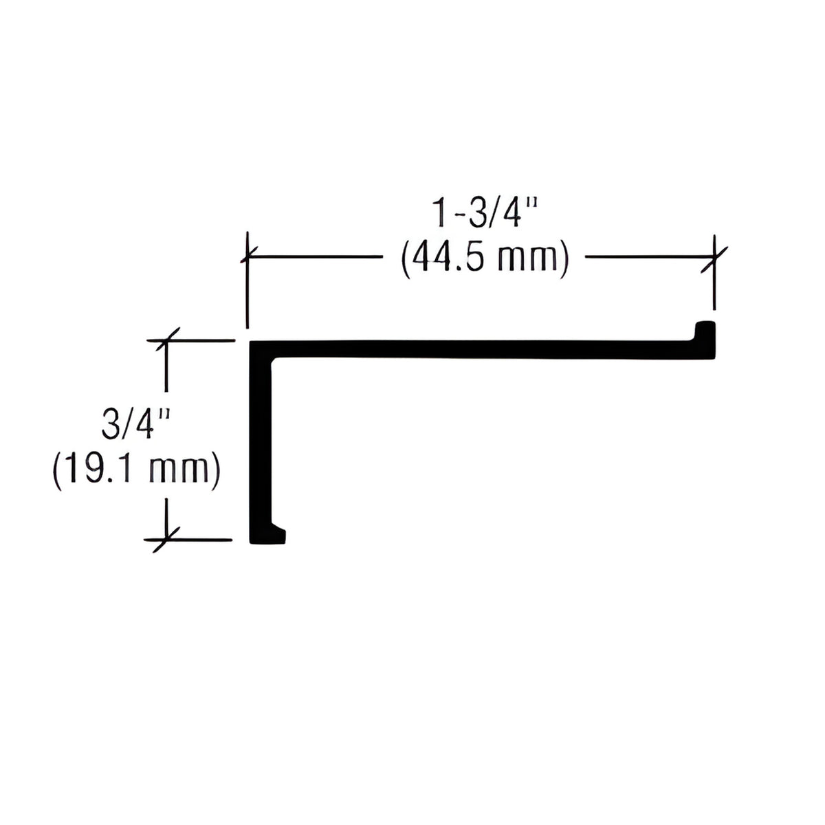 CRL-U.S. Aluminum Class I Bronze Black Anodized 1-3/4" x 3/4" Molding - 21'-2"