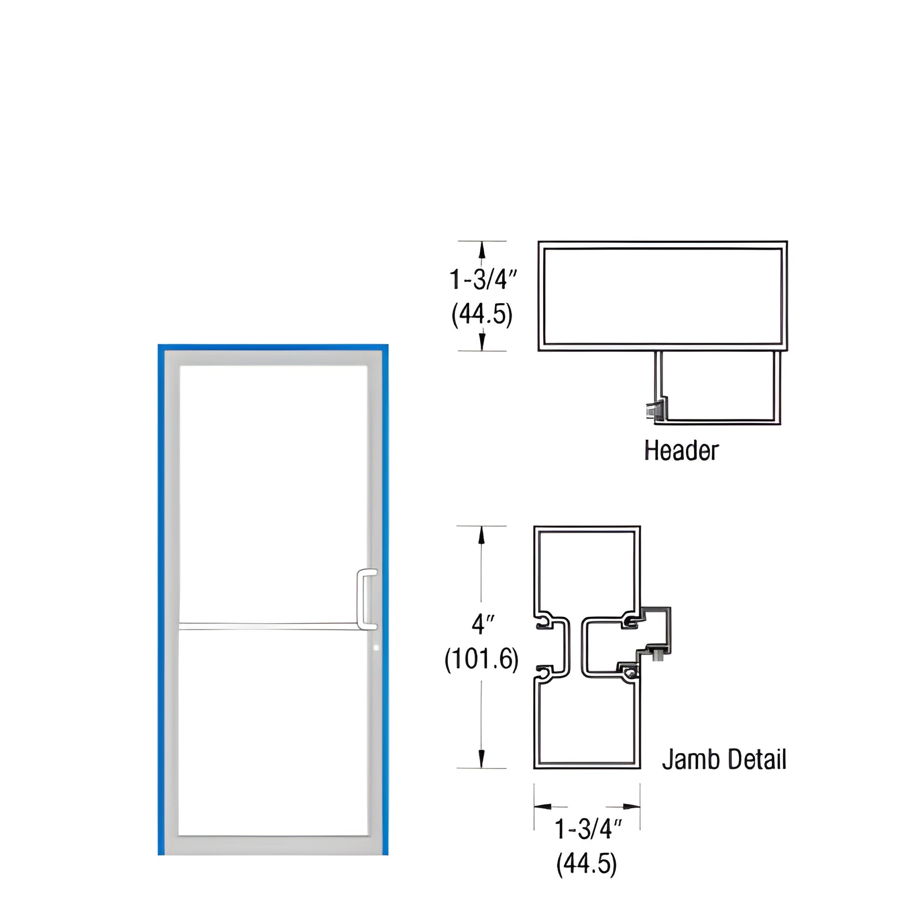 CRL-U.S. Aluminum Class I Bronze Black Anodized Up and Over Right Hand Door Frame for Single Door Using Geared Hinge